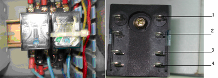 圖1.4.2 繼電器前視與後視圖