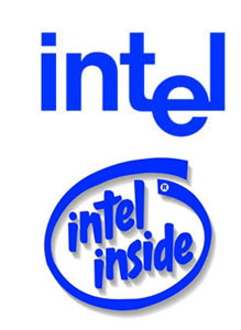 上為英特爾公司舊標識，下為被取代的“Intel Inside”標識