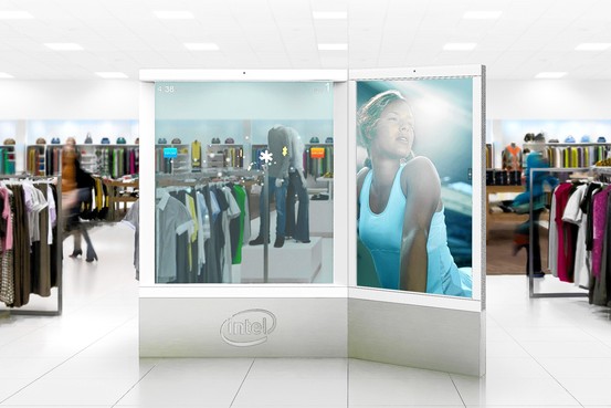 圖為英特爾在CES上展示的智能廣告牌